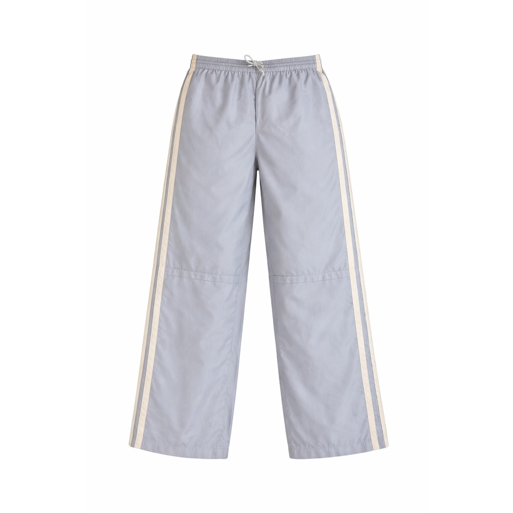 Edikted Light Blue Wide Leg Track Pants‎ Side Stripe Drawstring Waist XL